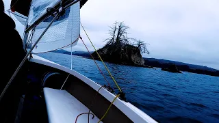 Sailing between Hog and Duck Island on Tomales Bay