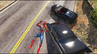 GTA-5 Iron Spiderman Epic Jumps Ragdolls - No Seat Belt Car & Jet Crashes  Ep-1 {Euphoria Ragdolls}