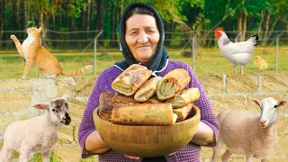 We Prepared Gutab From Lamb Meat On The Stove | Azerbaijani Cuisine | Outdoor Cooking