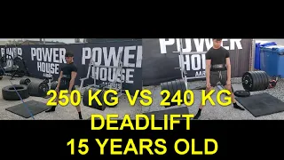 250 KG deadlift VS 240 KG deadlift 15 years old
