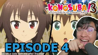 FINALLY A DATE WITH MEGUMIN !?! | Episode 4 | KonoSuba Season 3 REACTION !