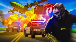 Destroying Every Cop with Military Bomber Plane in GTA 5 RP