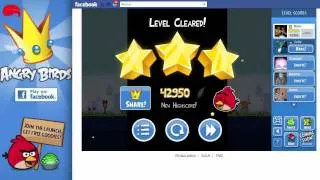 Angry Birds facebook level 1-3 Poached Eggs Walkthrough 3 stars gameplay video turorial Imac HD