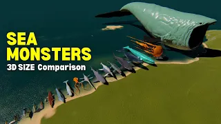 Unleashing the Oceans: 3D Size Comparison of Sea Monsters 🌊🐉 BLOOP Vs EL GRAN MAJA