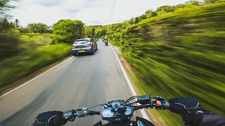 KTM 1290 Superduke, 125 & MT-07 go for a ride, Part 3. | YAMAHA MT-07 AKRAPOVIC + QUICKSHIFTER [4K]