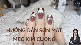 Hướng dẫn làm nail mắt mèo kim cương