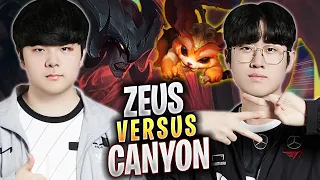 ZEUS vs CANYON! - T1 Zeus Plays Gnar TOP vs DK Canyon Aatrox! | Bootcamp 2023