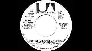 1976 Maxine Nightingale - Right Back Where We Started From (mono radio promo 45)