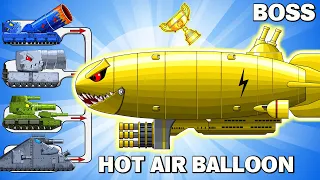 Monster tank: HOT AIR BALLOON vs MEGA TANK - Cartoons about tank/Nina tank cartoon