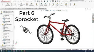 Solidworks Tutorial # How to Make a Bicycle Design Part 6 / sprocket