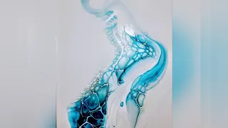 'Galatea' Gorgeous Blue Abstract Swipe #fluidart #acrylicpouring