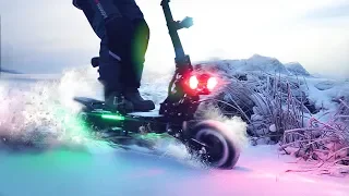 AWD electric scooter Ultron in frost and snow!