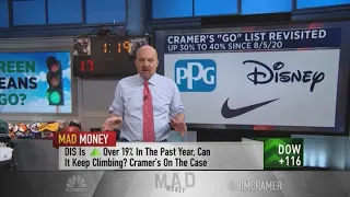 Jim Cramer opines on Disney, Nike, Union Pacific and more recovery stocks