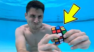 Solving a Rubik's Cube Underwater!