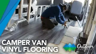 Installing Vinyl Floors in a Camper Van Conversion // Van Life Ep. 11