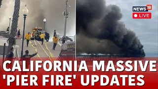 Pier Fire In Oceanside California Live | Firefighters Battling Massive Flames On Historic Pier N18L