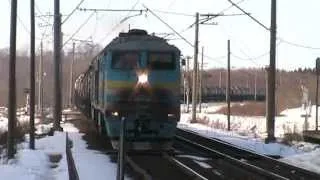 Тепловоз 2ТЭ116-1042 на о.п. Кулли / 2TE116-1042 passing Kulli stop