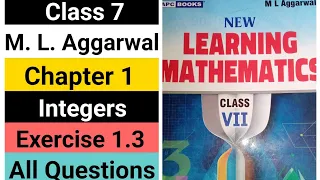 class 7th math | ml aggarwal | chapter 1 | Integers | exercise 1.3 | all questions | ICSE board
