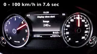 VW Touareg 2013 acceleration 0 - 100 km/h 245 bhp