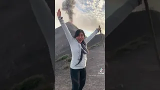 Volcano explodes while tourist are climbing it🌋