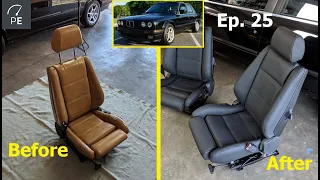 Project E30 / Ep. 25 / Sport Seat restoration with Lseat leather covers