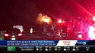 I-80 reopens after fiery crash