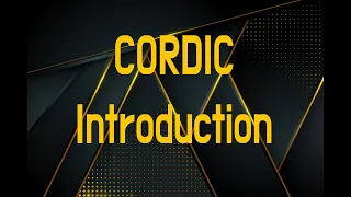 CORDIC Algorithm Course Introduction