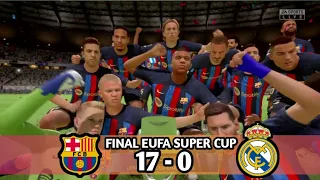 FIFA 23 | BARCELONA VS REAL MADRID | FINAL UEFA SUPER CUP WITH MESSI, RONALDO, MBAPPE IN BARCELONA