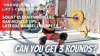 "Granola Bar" | Squat Clean Thruster + Bar Muscle Ups + Burpees | CrossFit 4k