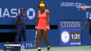 Serena Williams in US Open semifinal 2015, Spectacular Footage