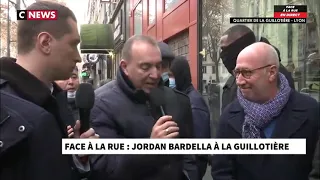 Jordan Bardella Face à la rue à La place de la Guillotière de Lyon - Morandini Live du 24/11/2021