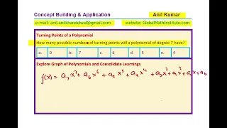 How to Find Possible Number of Turning Points for Graph of Degree 7 Polynomial Function MHF4U
