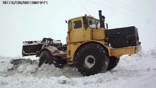 Трактор КИРОВЕЦ. Как выехать, если застрял в снегу, (один из способов). How to get out of the snow?