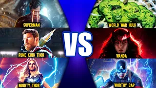 Superman Vs World War Hulk, Rune King Thor Vs Scarlet Witch, Mighty Thor Vs Worthy Cap in Hindi