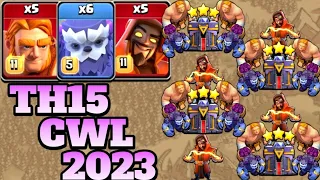 Th15 CWL Attack Strategy 2023!! 5 Super Giant + 6 Yeti + 5 Super Wizard - Clash of Clans CWL 2023