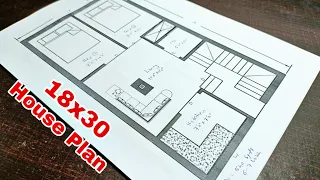 18x30 Small House Plan II 18x30 Ghar Ka Naksha II 2BHK II 540 Sqft House Plan