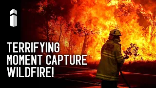 Australian firefighters capture terrifying moments there fire truck becomes engulfed by a wildfire.