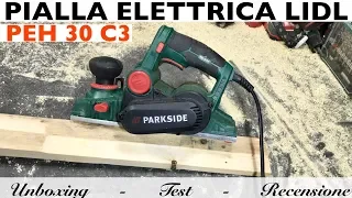 LIDL electric planer. PARKSIDE PEH 30 C3. Setup and assembly. Test and review.