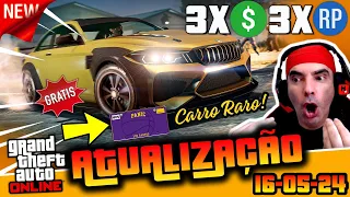 🔴🚘 CARRO RARO GRÁTIS com BÔNUS TRIPLO💲💲💲- NOVIDADES SEMANAIS no GTA ONLINE (16/05/2024)