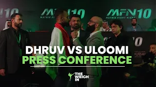 MFN 10: Dhruv Chaudhry vs. Uloomi Karim FACE OFF at Press Conference
