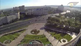 Алматы сверху, высотная съёмка летающей камерой. Almaty, look from height of bird's flight