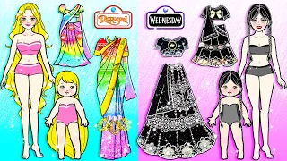 Rainbow VS Black Mother & Daughter NEW FASHION - Barbie Family Handmade - DIY Arts & Paper Crafts