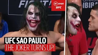 Why so SERIOUS?! The Joker comes on stage at UFC Sao Paulo and faces off! 🤪