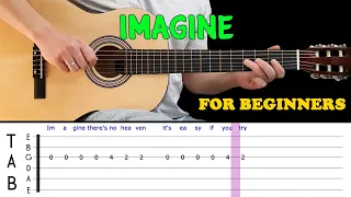 IMAGINE | Easy guitar melody lesson for beginners (with tabs) - John Lennon