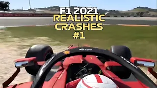 F1 2021 REALISTIC CRASHES #1