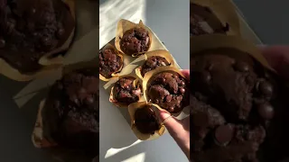 Double Chocolate Muffins with chocolate chips