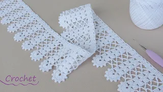 КАЙМА "Бантики" ЛЕНТОЧНОЕ КРУЖЕВО вязание крючком МК 💕 Beautiful and very easy to crochet LACE