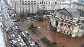 Пробки на улице Хмельницкого в Киеве [2016-02-26 13:04:27]