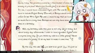 Kiana Birthday Letter and CG