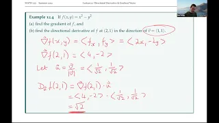 MATH 155 - Lecture 12: Directional Derivatives and the Gradient Vector